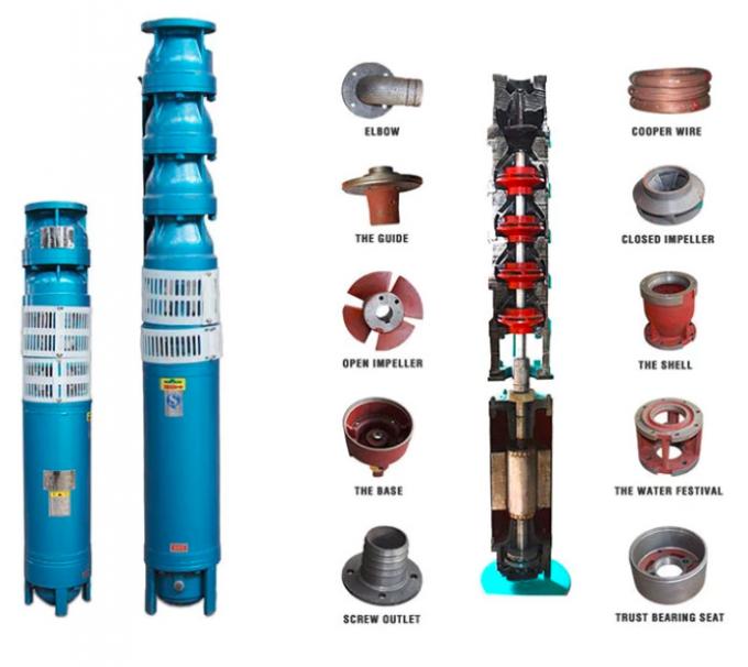 携帯用縦の浸水許容ポンプ、潅漑の深い井戸のための電気水ポンプ